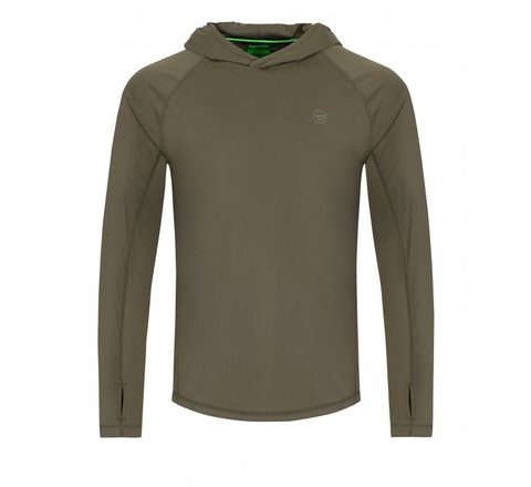Korda UV triko UPF Hooded Top Dark Khaki