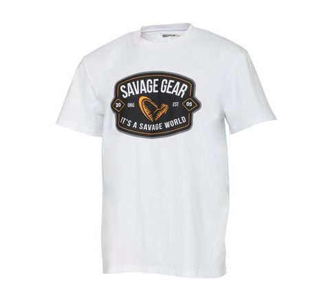 Savage Gear Triko Badge Logo Tee White