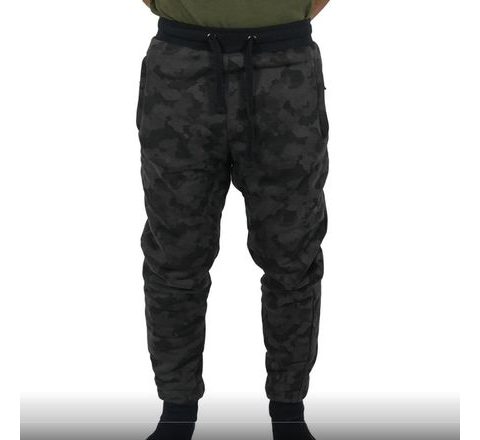 Mikbaits Tepláky Black Camou Jogger Sherpa