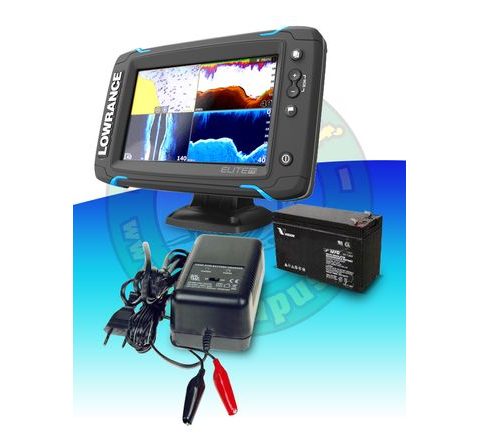 Lowrance Echolot Elite-7 Ti + TotalScan sonda + baterie + nabíječka ZDARMA
