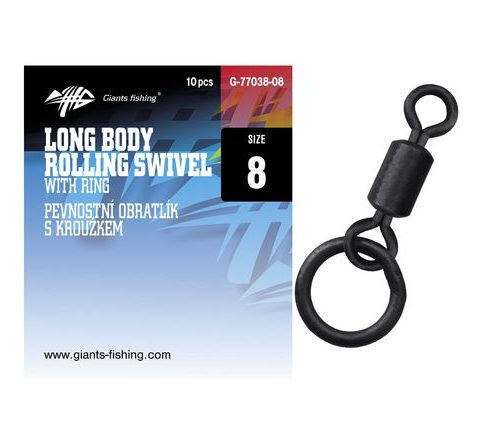 Giants Fishing Pevnostní obratlík s kroužkem Long Body Rolling Swivel with Ring 10ks