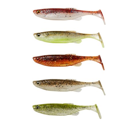 Savage Gear Gumová nástraha Fat Minnow T-Tail Clearwater Mix 5ks
