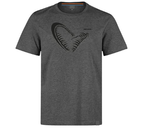 Savage Gear Triko Simply Savage Jaw dark grey melange Tee