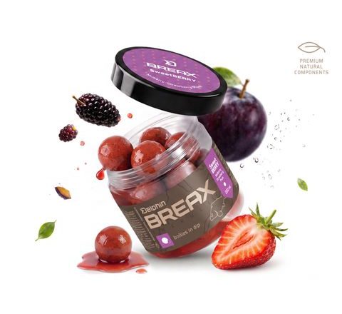 Delphin Boilies v dipe BreaX/SweetBERRY Moruša-Jahoda-Slivka 200ml
