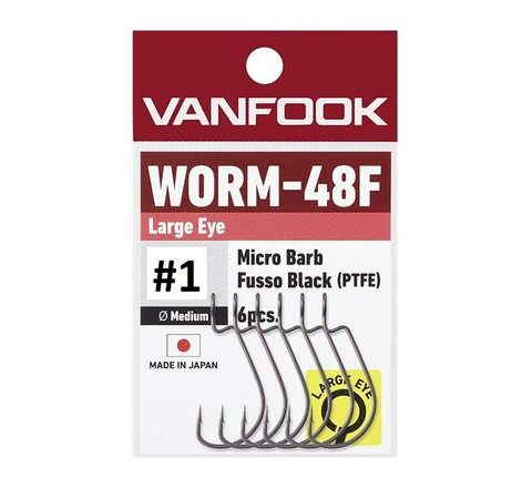 Vanfook Offsetové háčiky Worm 48F Big Eye 6ks