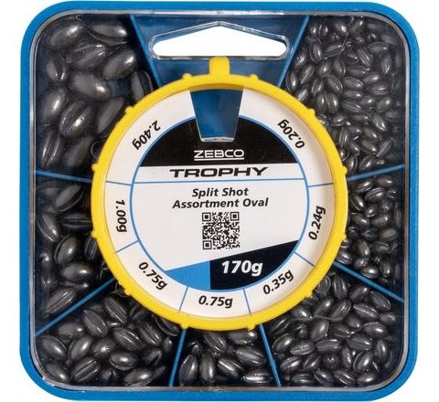 Zebco Sada bročkov Trophy Oval Split Shot Assortment 170g