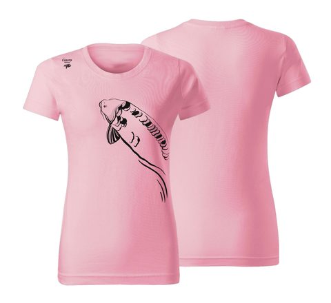Giants fishing Tričko dámské růžové Plavající kapr