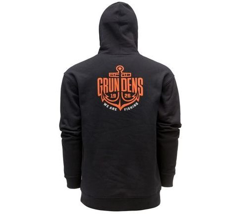 Grundéns Mikina Displacement DWR Hoodie Logo Anchor Black