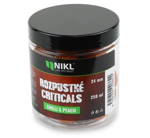 Nikl Rozpustné Criticals boilie Chilli & Peach 250ml