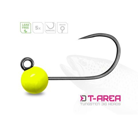 Delphin Jigové hlavičky Wolframové T-Area BL Fluo Žluté 5ks