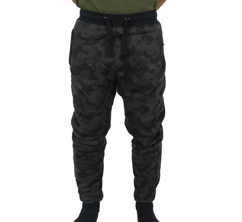 Mikbaits Tepláky Black Camou Jogger Sherpa