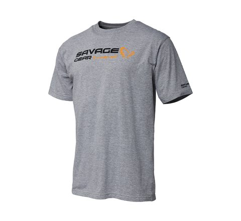 Savage Gear Triko Signature Logo T-shirt Grey Melange