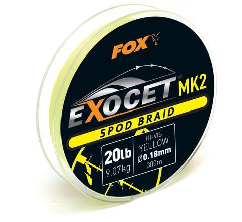 Fox Šnúra Exocet MK2 Spod Braid Yellow 0,18mm 20lb 300m