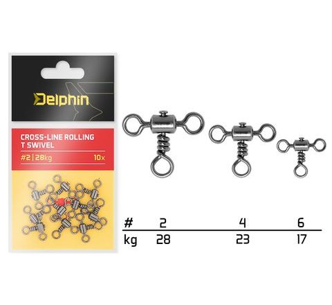 Delphin Obratlík Cross-line rolling T swivel 10ks