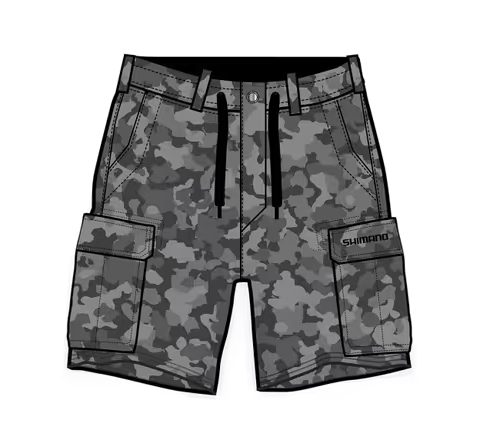 Shimano Kraťasy Cargo Shorts Grey Camo