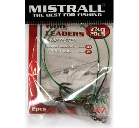 Mistrall Ocelové lanko Návazec s trojháčkem 2ks