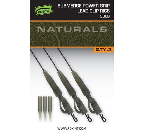 Fox Montáž Edges Naturals Submerge Power Grip Lead Clips 3ks