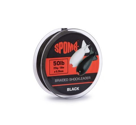 Spomb Šoková šňůra Braided Shockleader Black 0,26mm 22kg/50lb 50m