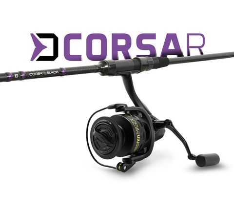 Delphin Kaprařský set CorsaBLACK Nero 3,6m 3lb 3díl + naviják 6T + 0,30mm