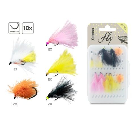 Delphin Sada umělých mušek Fly Pond trout 10ks