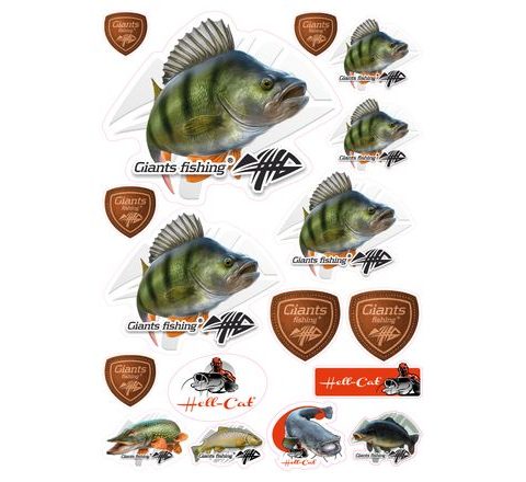 Giants Fishing Mix nálepiek Ostriež 17ks