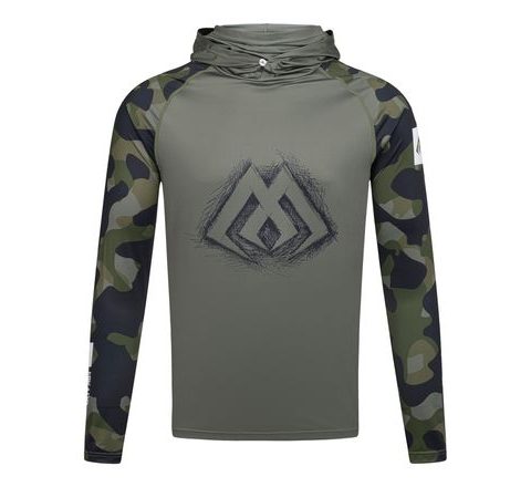 Mikado Mikina s kapucňou a nákrčníkom s UPF filtrom Green Camo