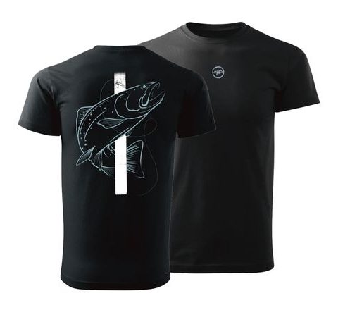 Giants fishing Tričko pánské černé Pstruh