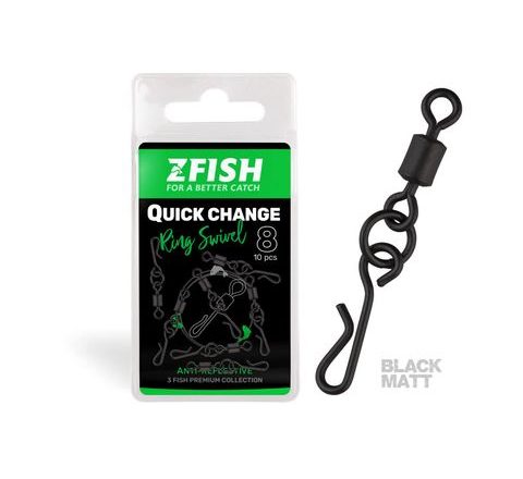 Zfish Obratlík Quick Change Ring Swivel Matt vel.8 10ks