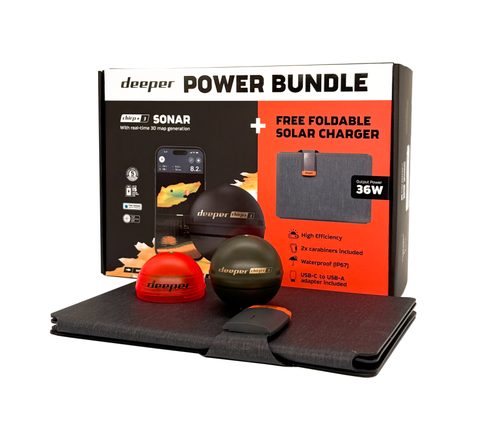 Deeper Nahazovací sonar Fishfinder CHIRP+ 3 Power Bundle se solární nabíječkou