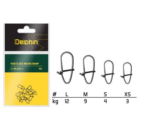 Delphin Karabinka Fastlock micro snap 10ks