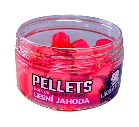 LK Baits Pop-up Pelety v dipu Lesní Jahoda 40g