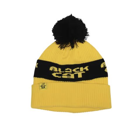 Black Cat Čepice Yellow Bobble Hat