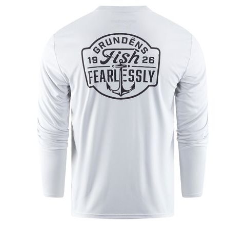 Grundéns UV Tričko Fish Fearlessly LS Tech Tee Grey Mist