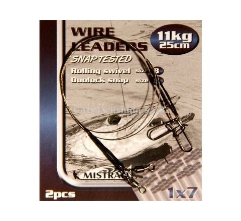 Mistrall Ocelové lanko Power 1x7 25cm, 2ks
