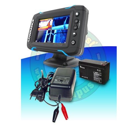 Lowrance Echolot Elite-5 Ti + TotalScan sonda + baterie + nabíječka ZDARMA