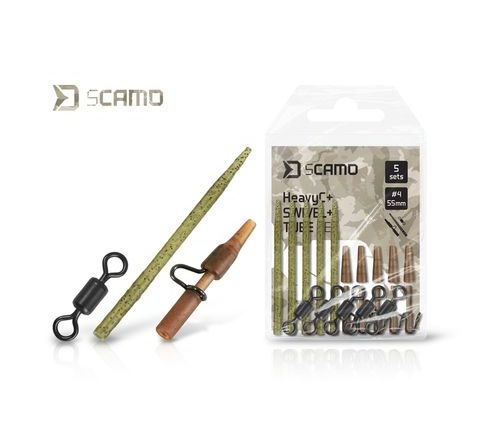 Delphin Set Převlek, obratlík a závěska sCAMO HeavyC + Swivel + Tube 5 setů