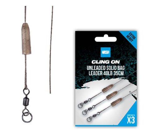 Nash Montáž Ready Tied Unleaded Solid Bag Leader 40lb 35cm 3ks