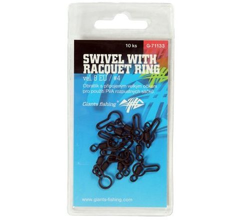 Giants Fishing Obratlík Swivel with Racquet ring UK.4 (vel.8 EU) 10ks