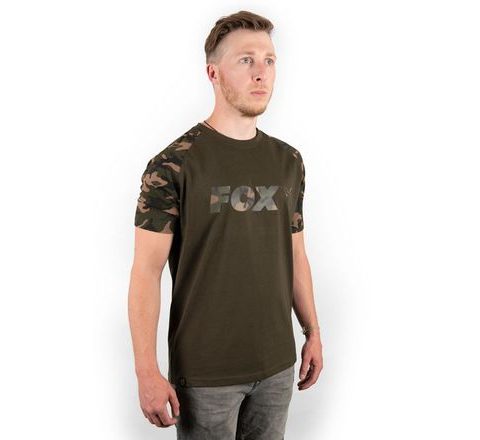 Fox Tričko Camo/Khaki s potlačou na hrudi