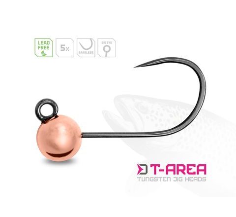 Delphin Jigové hlavičky Wolframové T-Area BL Měděné 5ks