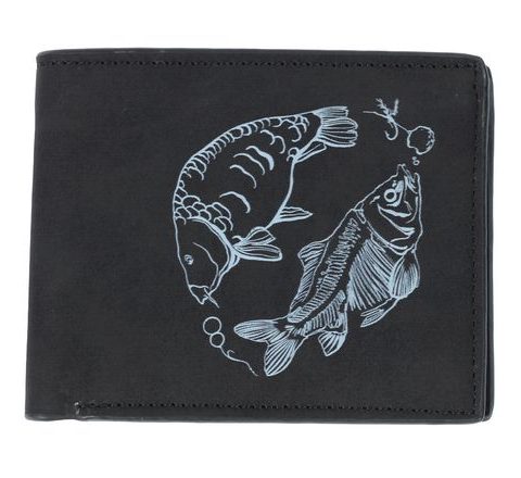 Giants fishing Peněženka dva kapři Black Wallet Two Carps černá