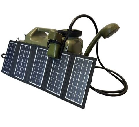 Holdcarp Set Sprcha, kanystr a solární panel Rechargeable Camping Shower 11L + Solar 10W