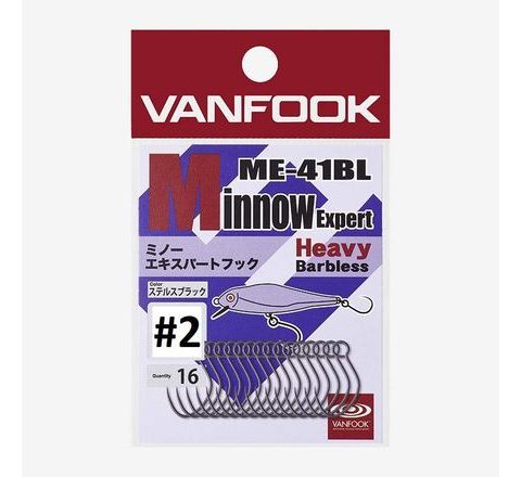 Vanfook Háčky na Woblery ME-41BL Minnow Experthook 16ks