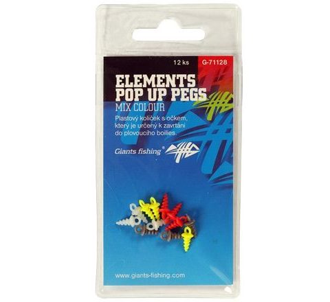 Giants Fishing Kolíček s očkem Elements Pop Up Pegs Mix Colour 12ks