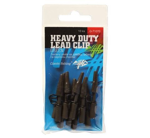Giants Fishing Boční závěs kovový Heavy Duty Lead Clip Green 10ks