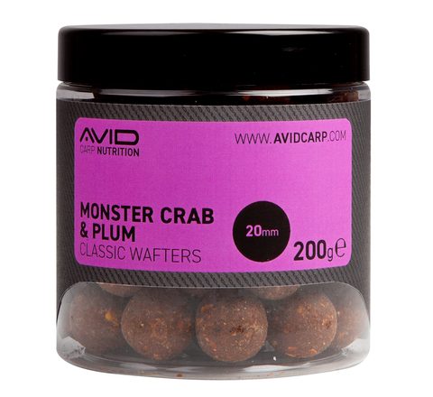 Avid Boilies Classic Wafters Monster Crab & Plum 20mm 200g