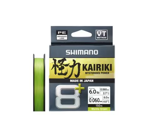 Shimano Šňůra Kairiki 8+ Mantis Green 150m