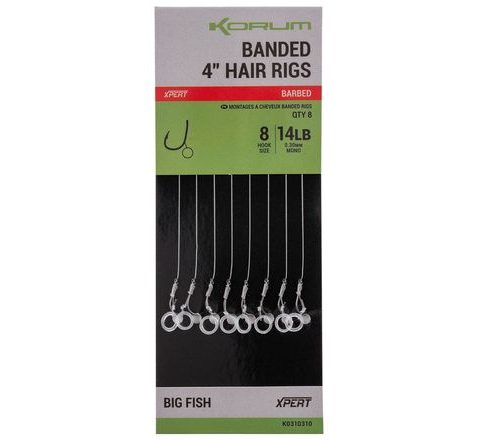 Korum Hotové návazce Banded Hair Rigs 4" 8ks