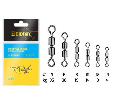 Delphin Obratlík Hi Speed Double Rolling Swivel A-04 10ks