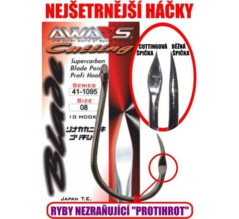 Awa-S Háčiky Cutting Blade 1095 (bezprotihrotu) Black Nickel 10ks